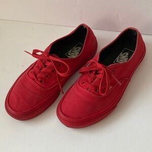 Vans Authentic low top skate shop Red canvas Lace-Up Shoes 6M/7.5W